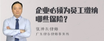 企业必须为员工缴纳哪些保险？