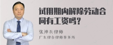 试用期内解除劳动合同有工资吗？