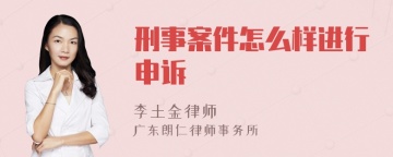 刑事案件怎么样进行申诉