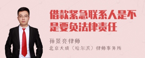 借款紧急联系人是不是要负法律责任