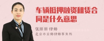 车辆抵押融资租赁合同是什么意思