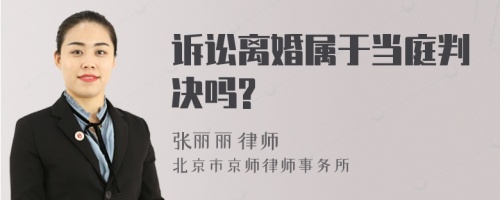 诉讼离婚属于当庭判决吗?