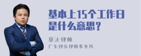 基本上15个工作日是什么意思？