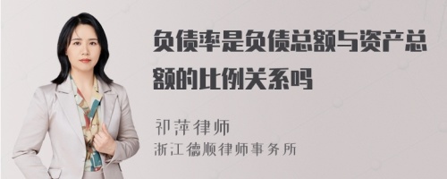 负债率是负债总额与资产总额的比例关系吗