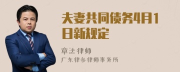 夫妻共同债务4月1日新规定