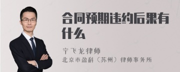 合同预期违约后果有什么