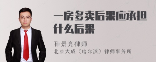 一房多卖后果应承担什么后果