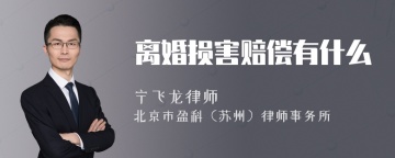 离婚损害赔偿有什么