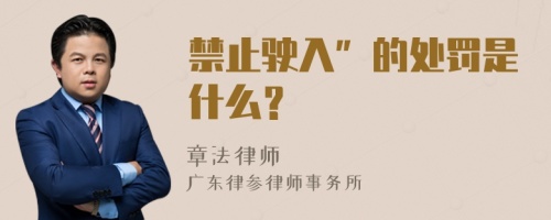 禁止驶入”的处罚是什么？