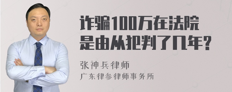 诈骗100万在法院是由从犯判了几年?