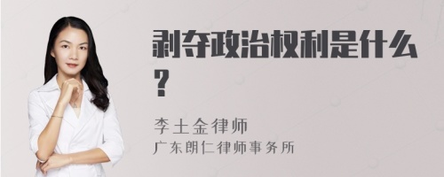 剥夺政治权利是什么？