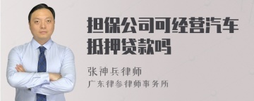 担保公司可经营汽车抵押贷款吗