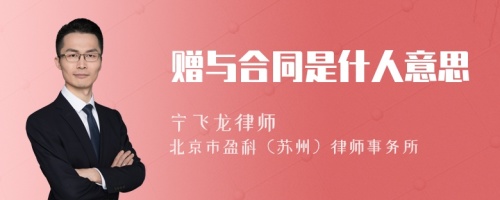 赠与合同是什人意思