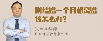 刚结婚一个月想离婚该怎么办?