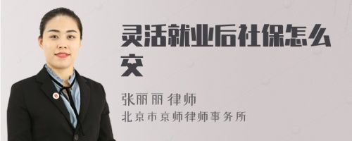 灵活就业后社保怎么交