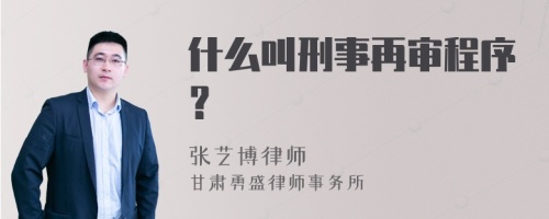 什么叫刑事再审程序？