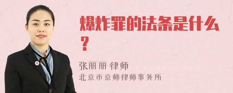 爆炸罪的法条是什么？