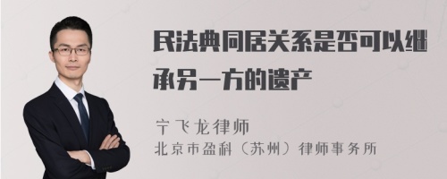 民法典同居关系是否可以继承另一方的遗产