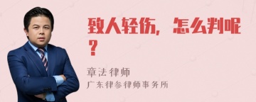 致人轻伤，怎么判呢？