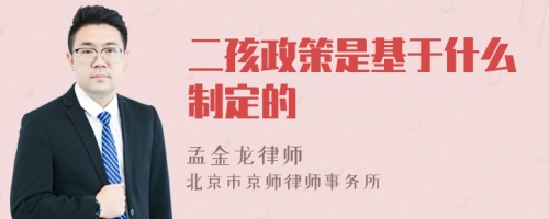 二孩政策是基于什么制定的