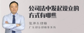 公司法中发起设立的方式有哪些