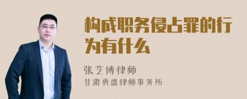 构成职务侵占罪的行为有什么