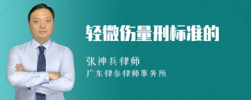 轻微伤量刑标准的