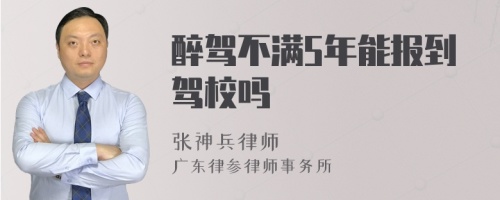 醉驾不满5年能报到驾校吗