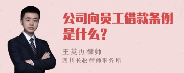 公司向员工借款条例是什么？