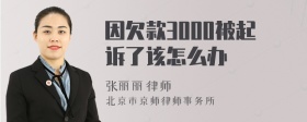 因欠款3000被起诉了该怎么办