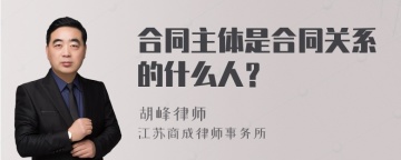 合同主体是合同关系的什么人？