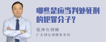 哪些是应当判处死刑的犯罪分子?