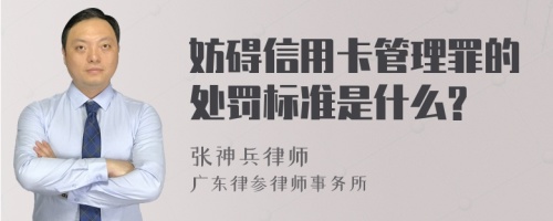 妨碍信用卡管理罪的处罚标准是什么?