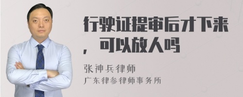 行驶证提审后才下来，可以放人吗