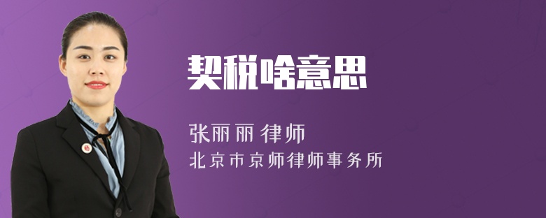 契税啥意思