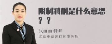 限制减刑是什么意思? ?