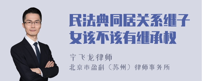 民法典同居关系继子女该不该有继承权