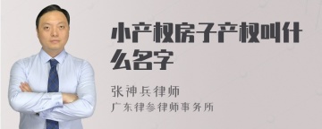 小产权房子产权叫什么名字