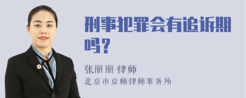 刑事犯罪会有追诉期吗？