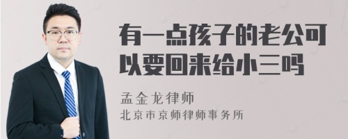 有一点孩子的老公可以要回来给小三吗