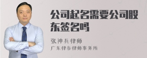 公司起名需要公司股东签名吗