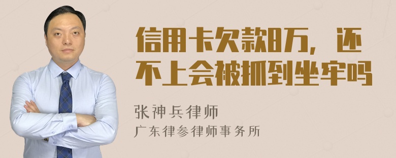 信用卡欠款8万，还不上会被抓到坐牢吗