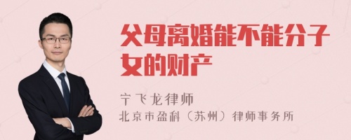 父母离婚能不能分子女的财产