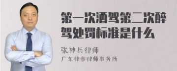 第一次酒驾第二次醉驾处罚标准是什么