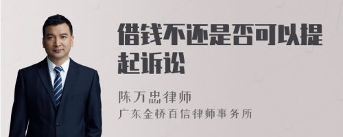 借钱不还是否可以提起诉讼