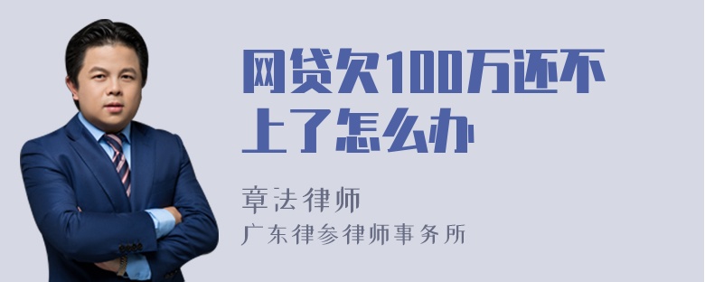 网贷欠100万还不上了怎么办