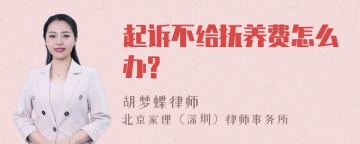 起诉不给抚养费怎么办?