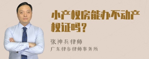 小产权房能办不动产权证吗？