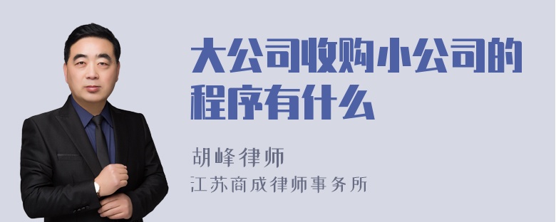 大公司收购小公司的程序有什么