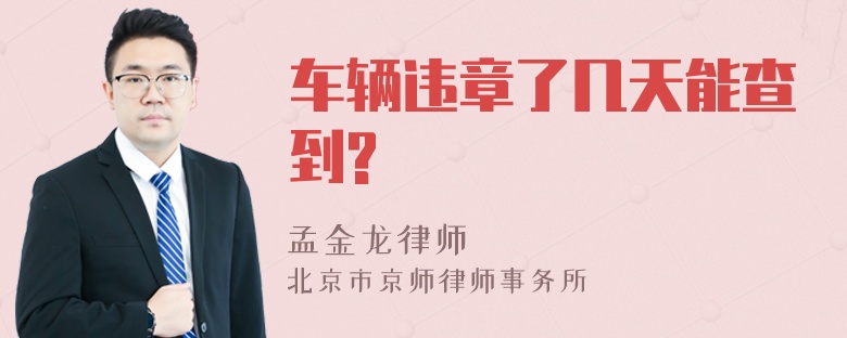 车辆违章了几天能查到?